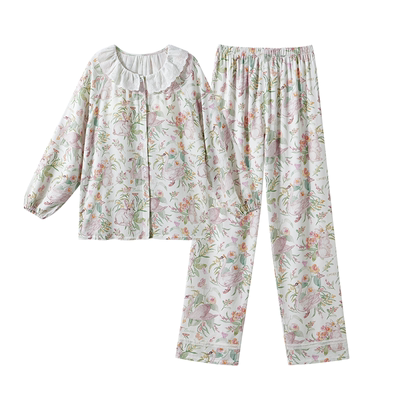 嫚熙女士弹力丝麻棉家居服