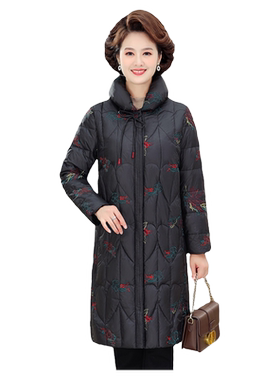 文君中长款时尚羽绒服外套奶奶装