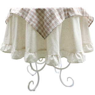 鸢尾乡旅乡村格子桌布盖巾茶几巾美式乡村文艺盘垫厨房多少巾