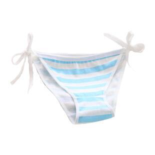 日系绑带二次元蓝白条纹套装蓝白胖次cos动漫少女比基尼内裤纯棉