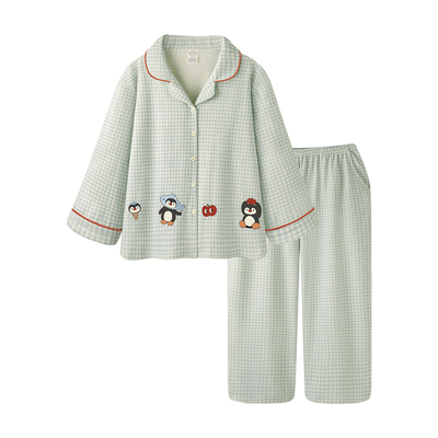 纯棉睡衣女款春秋长袖卡通家居服