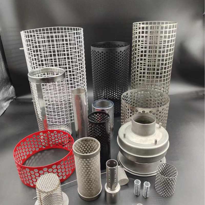 304306L不锈钢过滤桶管道内过滤网冲孔过滤器圆柱形网工业筒滤芯