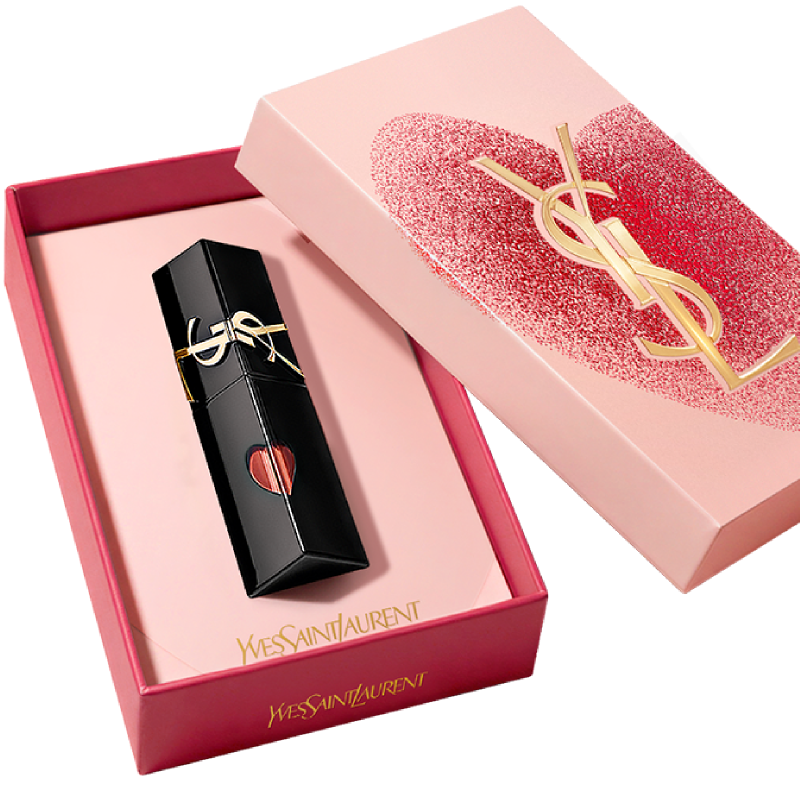 【情人节礼物】YSL圣罗兰黑管爱心唇釉 镜面口红化妆品生日礼盒女