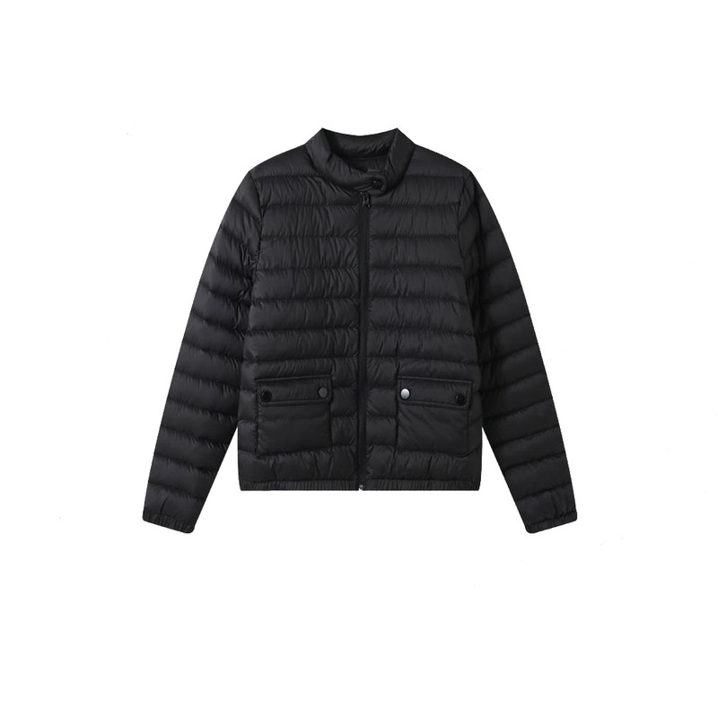 蒙口同款黑色轻薄羽绒服