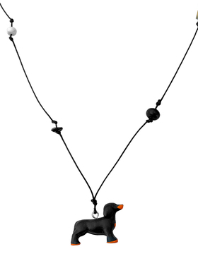 ZRZO复古腊肠犬编绳项链