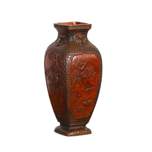 日本进口高冈老铜器回流铜瓶禅意老物件仿古花瓶摆件客厅日式插花