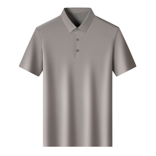 皮尔卡丹桑蚕丝男士短袖针织T恤夏季凉感透气翻领POLO衫男装上衣