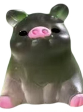 夜光磨砂小猪树脂配件微景观摆件