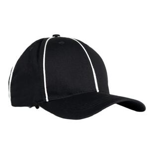 裁判帽Referee Cap美式橄榄球裁判道具黑色白色可调节