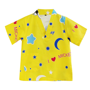 儿童汗蒸服女纯棉宝宝浴服男童桑拿服大码棉麻亲子装全卡通睡衣