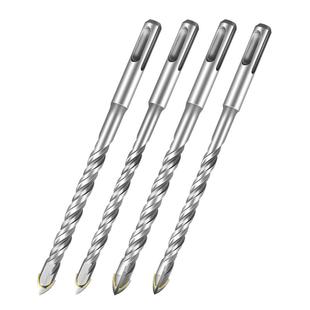 瓷砖专用电锤冲击钻头开孔器两坑两槽三角钻混凝土穿墙圆柄麻花钻