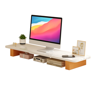 岩板电脑显示器增高架办公桌置物架桌面收纳架笔记本实木托架支架