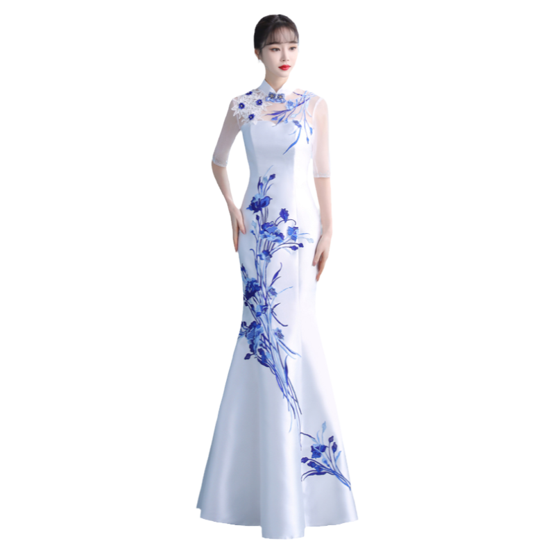 改良旗袍裙中国走秀演出服