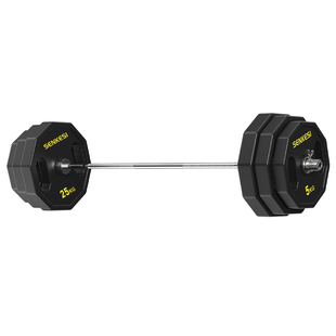 杠铃片男士家用健身包胶手抓杠铃套装深蹲奥杆举重器材十边扛铃片