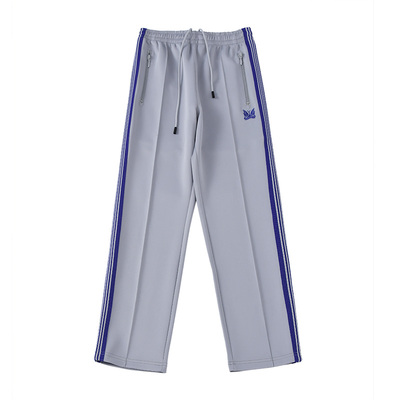 NEEDLES蝴蝶刺绣侧边织带直筒裤