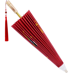 毕六福油纸伞防雨防晒手工非遗石印接亲嫁娶红色实用结婚龙凤雨伞