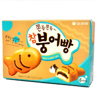 韩国进口零食 好丽友小鱼原味红糖巧克力红豆糯米打糕鱼夹心蛋糕