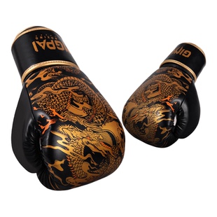 拳击手套成人中国风龙专厚男女散打搏击拳套实战训练打沙袋包泰拳