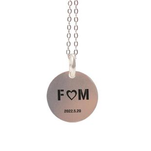 S999足银圆牌雕刻订做圆形牌子订制手工深度刻字定制DIY银牌项链