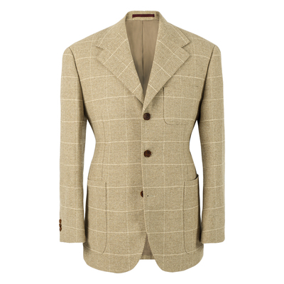 CULTUM全羊毛窗格粗纺全里男西服