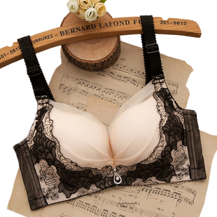 加厚小胸显大上托聚拢调整型文胸罩无钢圈侧收防副乳夏季内衣女士