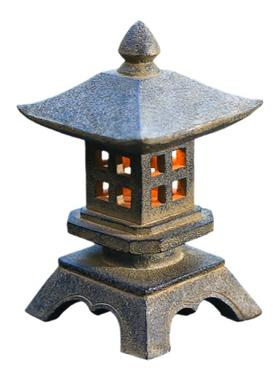 日式风桌面摆件花园民宿造景灯塔