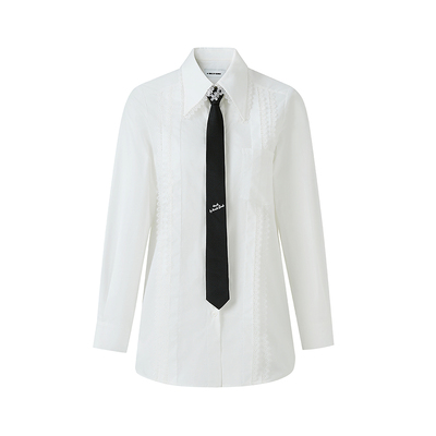 4MILE花边领带学院白衬衫