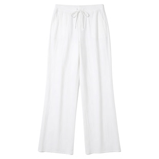 Women's High Waist Wide Leg Pants Cotton Linen Casual Pants