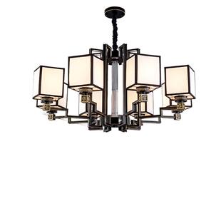 新中式吊灯酒店包间包房家装客厅灯中式餐厅大厅灯简约方形灯罩