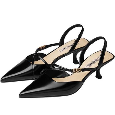 73hours法式细跟尖头高跟鞋凉鞋