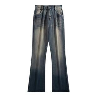 FOG GOETHE微喇牛仔裤男美式复古春秋季直筒宽松休闲裤阔腿长裤子