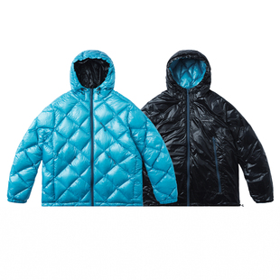 MOUNTAINFEVER AW25轧光防钻防泼水菱形绗线双色双面穿连帽羽绒服