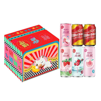 元旦新年礼盒RIO微醺预调鸡尾酒乌苏6罐330ml混合口味马年送礼