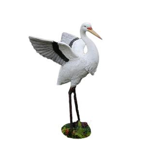 户外花园鱼池装饰仿真动物树脂白鹭庭院假山造景仙鹤摆件室外水池
