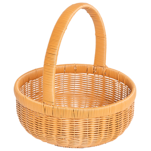 大号菜篮子采摘篮手提篮仿藤编织收纳篮户外水果礼品篮鸡蛋筐文艺