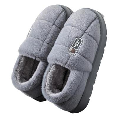 特大码棉鞋男士48码冬季加绒加厚保暖居家厚底防滑全包跟棉拖鞋50