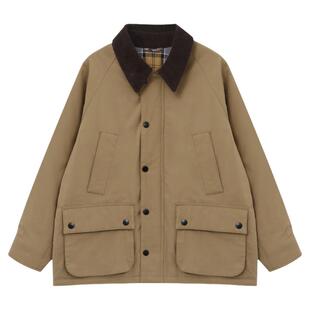 Basic House/百家好2026冬季翻领工装风棉服女士保暖百搭休闲外套