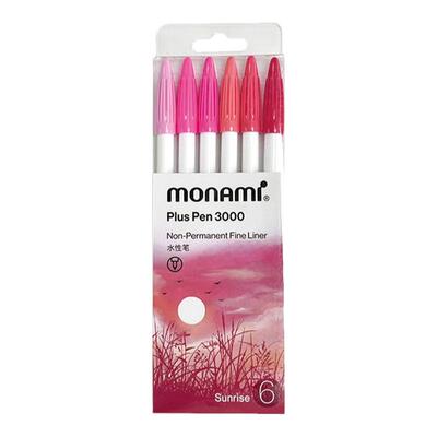韩国monami慕那美3000水彩笔手账笔记勾线笔彩色笔中性笔可爱创意水性笔手绘用纤维笔60色水笔文具套装旗舰店