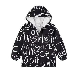 宝宝防水罩衣全身秋冬吃饭薄款绘画小学生中大童拉链防脏小孩罩衫