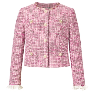 La Koradior拉珂蒂商场同款时尚新款法式香风气质短款外套女上衣