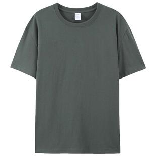 100%棉薄款全棉纯色T恤圆领短袖T恤大码老头衫纯棉汗衫男女200斤