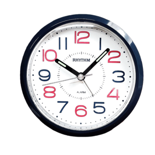 RHYTHM日本丽声钟静音防贪睡灯光夜光小闹钟