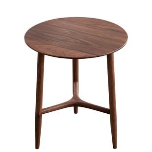 yamoo北美黑胡桃木角几北欧简约实木沙发边几家用客厅创意小圆几