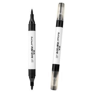 touchmark黑色丙烯马克笔单支学生美术专用画笔双头勾线笔儿童绘画彩笔漫画明星软头签名笔衣服diy白色红色