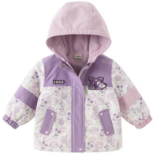 迪士尼IP戴维贝拉女童外套2026新款儿童三防加绒厚衣服宝宝春装