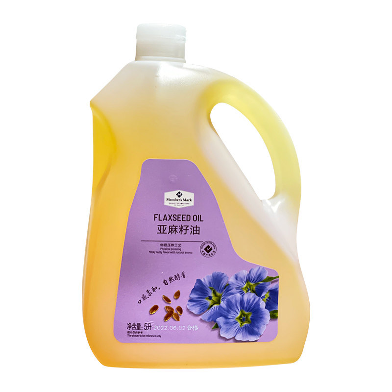 纯亚麻籽油低温冷榨一级食用油5L