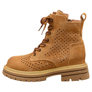 真皮英伦风马丁靴女款2026新款超火新疆旅游春秋加绒透气复古短靴