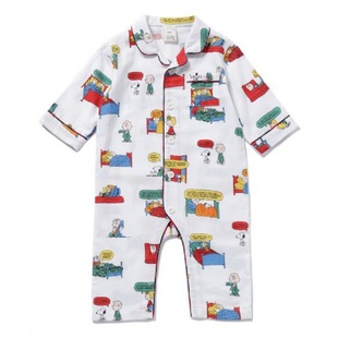 日本GP可爱史努比全棉磨毛纯棉男女婴幼儿童亲子家居服睡衣套装夏