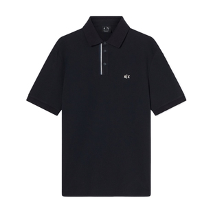 ARMANI EXCHANGE/阿玛尼春夏新款男珠地纯棉三粒扣翻领短袖Polo衫