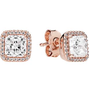 Pandora潘多拉奥莱玫瑰系列永恒优雅耳钉简约情侣